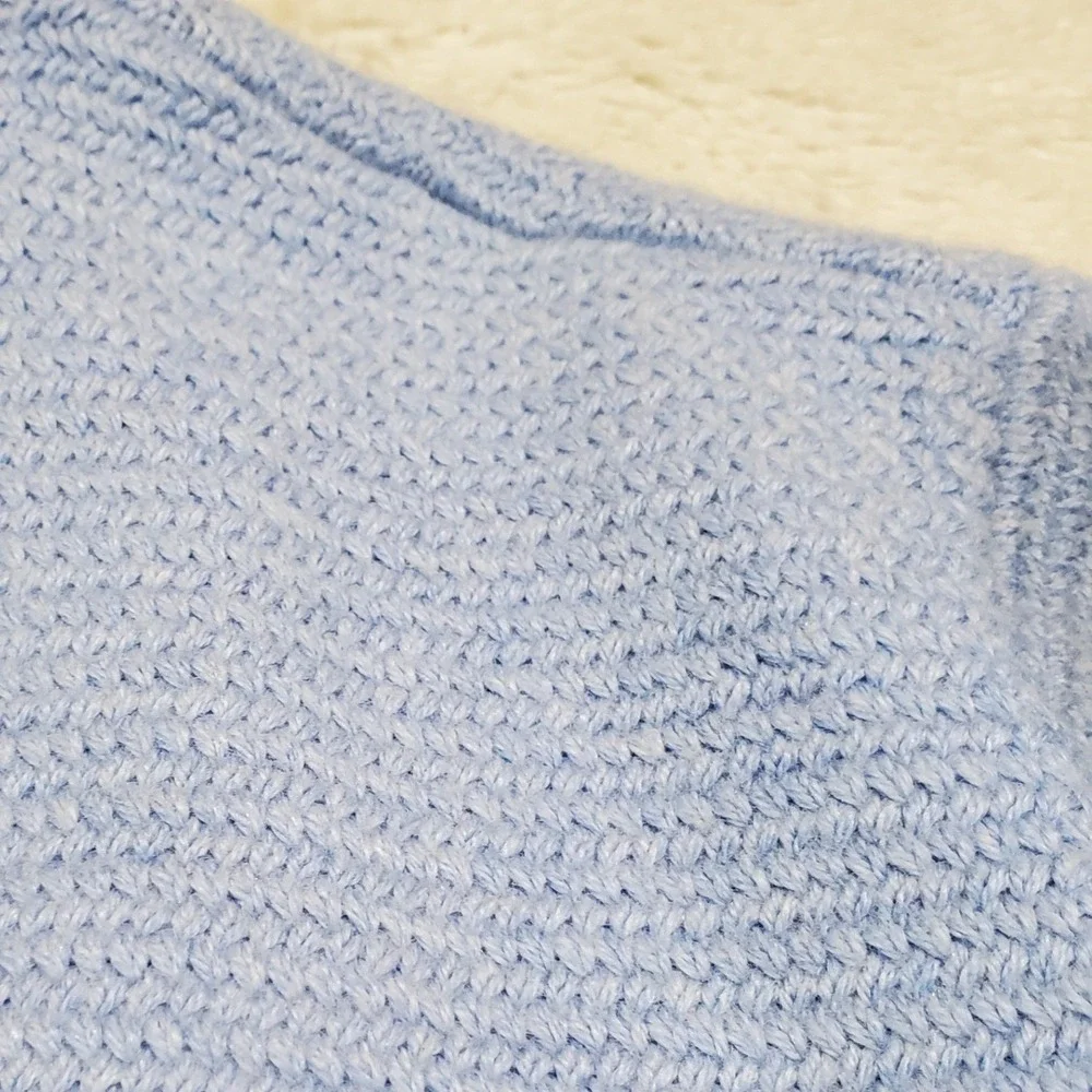 Talbots Blue Weave Knit Open‎ Drape Long Cardigan Medium Staple Classic Casual